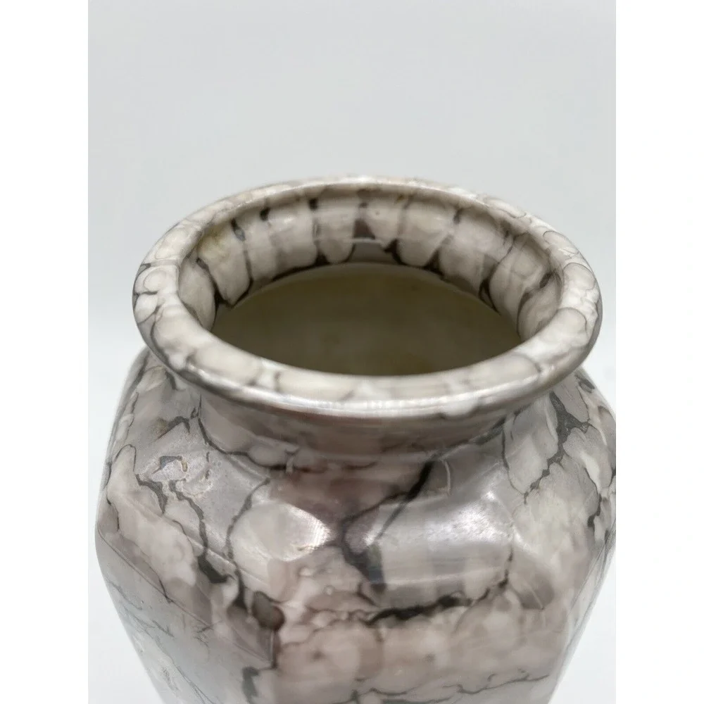 Vintage Shades‎ Of Gray Marbled Opalescents Vase 8